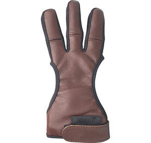 Gants de protection en cuir à trois doigts pour tir à l'arc, équipement essentiel pour l'arc, protection durable des doigts, équipement de ciblage pour les flèches - Product Image 1