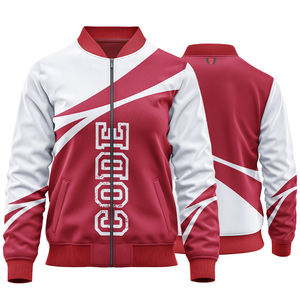 เสื้อแจ็กเก็ตเบสบอลบอมเบอร์ผ้าซาตินโพลีเอสเตอร์ปักโลโก้ตาม100% ของผู้ชายคอตั้งสไตล์ฤดูหนาว - Product Image 6