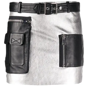 Couleur unie femmes en cuir véritable jupe longue longueur Partywear conception de coupe sur mesure idéal pour les événements approvisionnement en gros disponible - Product Image 3