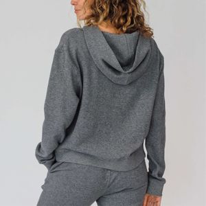Acogedora Sudadera con capucha de doble punto para mujer: perfecta para descansar, atuendos informales y capas en un clima más fresco - Product Image 3