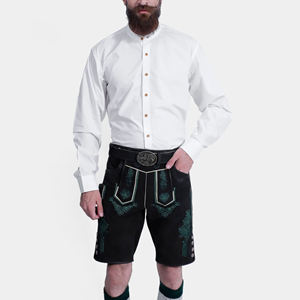 High Quality <b>Leather</b> Bavarian Lederhosen Wear <b>Shorts</b> Custom Made Black Color <b>Shorts</b> With Embroidery Lederhosen <b>Shorts</b> - Product Image 2
