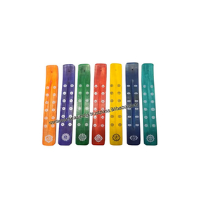 Haute vente plateau en bois porte-bâton d'encens brûleur d'encens attrape-cendres sept Chakra sept couleurs ensemble de sept pièces 10 pouces - Product Image 4