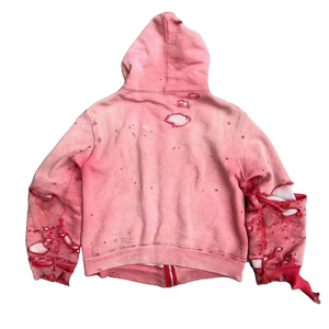 Nouveau style streetwear : sweats à capuche zippés 100 % coton, coupe lourde, délavés à l'acide, effet vieilli, double délavage, très tendance - Product Image 2