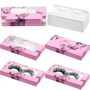 Private Label 250/300gsm Paper Empty Eyelashes Packaging Boxes Cardboard Lashes Boxes with Clear Window