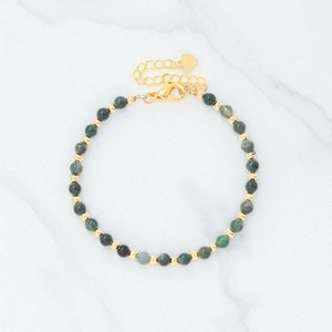 Round Moss Agate Gemstone <b>Beads</b> <b>Bracelet</b> - 925 <b>Silver</b> Finding <b>Beads</b> <b>Bracelet</b> - Wholesale Handmade Adjustable <b>Bracelet</b> - Product Image 1