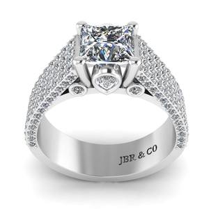 Bague de fiançailles Solitaire en argent 925 plaqué or avec diamant princesse en édition limitée pour hommes mode de luxe au meilleur prix - Product Image 2