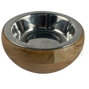 ชามอาหารสุนัขและน้ำแบบพกพาชามสัตว์เลี้ยงทำจากไม้กันลื่นเป็นมิตรต่อสิ่งแวดล้อม - Product Image 1