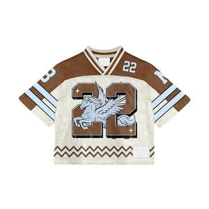 เสื้อฟุตบอลแนวสตรีทแบบสั่งทำเสื้อถักลายโลโก้ตาข่ายเสื้ออเมริกันฟุตบอล - Product Image 5