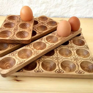 Custom Engraved Wooden Egg Rack For Personalized Gift Perfect For Family Homes And Farmhouse Style Enthusiasts - Product Image 1