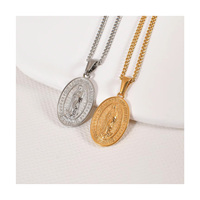 Acier inoxydable Regious Femmes Bijoux Christian Mère Marie Pendentif Collier PVD Plaqué Or Guadalupe Vierge Marie Colliers