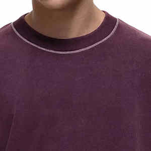 100% algodón ácido lavado hombres camiseta más vendidos hombres 250gsm peso pesado diseño personalizable de gran tamaño Fit hombres Vintage camisetas - Product Image 3