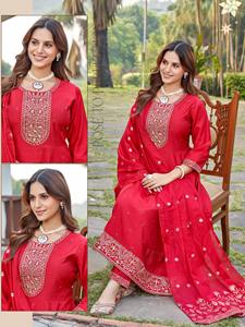 Kurti Designer Vetican Ghera avec Dupatta Banarasi pour Femmes, Tenue de Mode Ethnique pour Mariage, Fête, Occasions Spéciales et Bureau - Product Image 3