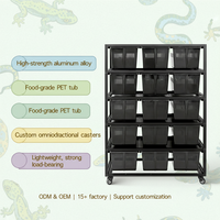Terrarium robuste pour reptiles et matériel de qualité alimentaire avec conception ventilée pour un logement sécurisé des serpents et des lézards, système de rangement pour serpents