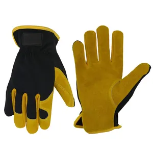 安全作業頑丈なメカニック作業手袋手の保護高品質の手袋スパンデックスレザーメカニックグローブ