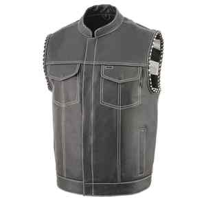 Brand New Look 2025 Men's Classic Leather Motorcycle <b>Vests</b> Good Quality Leather Biker <b>Vests</b> Pakistan Made Quality Leather <b>Vest</b> - Product Image 2