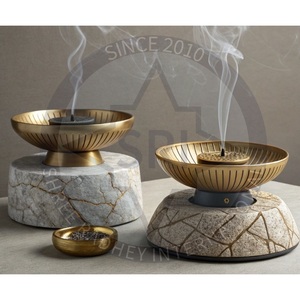 SHREE RADHEY Modern Brass Bakhoor Burner Eco-Friendly High Quality <b>Islamic</b> <b>Gift</b> Festival Handcrafted Incense Diffuser - Product Image 4