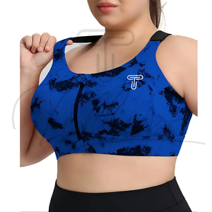 New Hot Sale Plus Size Women's Breathable Quick Dry Front Logo Medium Support <b>Backless</b> Yoga <b>Sports</b> <b>Bra</b> Spandex/Polyester Gym - Product Image 1
