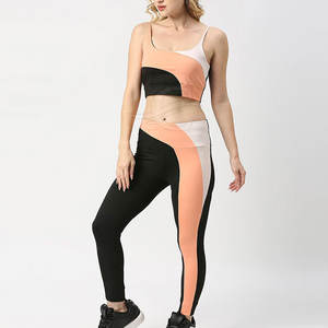 <b>Women's</b> High Waist Seamless Yoga <b>Legging</b> and Bra Set Solid <b>Pattern</b> Custom OEM Fitness Gym Wear for Workout - Product Image 2