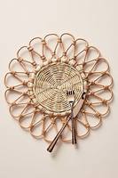 Set de table rond et assiette de présentation en bambou faits à la main, style bohème de luxe, écologique, imperméable, pour mariage et usage domestique, personnalisable