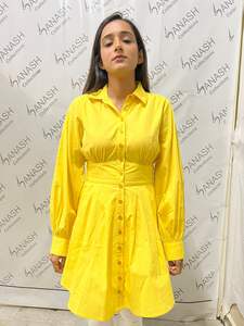 Chic marque femmes 100% coton couleur unie à manches longues chemise de haute qualité Style de fête fabricant indien tissé méthode de tissage - Product Image 2