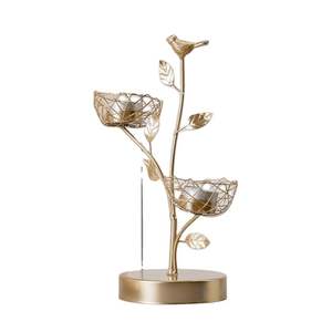 Bougeoir design en aluminium doré | Décoration de table pour événement de mariage - Product Image 2