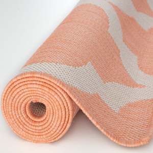 <b>Outdoor</b> Reversible Polypropylene <b>Rug</b> Machine Made Washable Modern Carpet for Travel Orange - Product Image 5