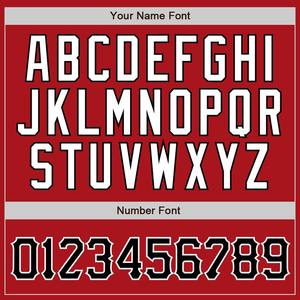 Camiseta de béisbol auténtica personalizada roja negra a rayas negra-blanca - Product Image 4