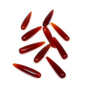 โนนิ็กซ์แดงคาร์เนเลียนเฉดสี 28x7 มม. หินหยดเรียบปรับเทียบอัญมณีหลวมเรียบสําหรับทําเครื่องประดับ - Product Image 1