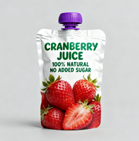 Pochette à bec verseur personnalisée pour l'emballage de jus de fruits et de boissons, 250 ml, 500 ml, boisson liquide, sac en aluminium réutilisable, debout