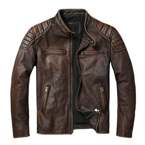 Veste de moto à col montant pour l'hiver à la mode Veste en cuir pour hommes Vente en gros Veste en cuir pour hommes- - Product Image 1