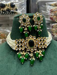 14K Gold Plated Amazing Necklace Set <b>Emerald</b> Sabyasachi Inspired Necklace Pakistani Wedding Bridal Jewelry Women Gift Necklace - Product Image 5