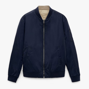 Blouson bombardier à capuche oversize et à col montant réversible pour homme, nouveauté pour l'hiver avec col montant, style High Street - Product Image 1
