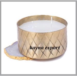 Luxury Decorative Metal Leaf Design Glass Votive Custom Made Design Craftsman - Product Image 4