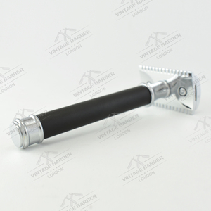 Maquinilla de afeitar en húmedo con peine abierto tradicional con mango de Metal negro Maquinilla de afeitar de seguridad para Bikini Barba Piernas Axila - Product Image 5