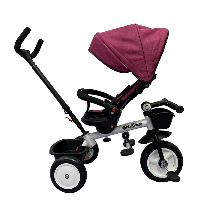 चंदवा के साथ धातु बच्चे tricycle/बच्चों बच्चे tricycle के साथ ढकेलनेवाला/बेबी घुमक्कड़ tricycle बच्चे के लिए