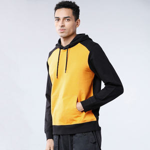 Sweat à capuche personnalisé pour hommes à blocs de couleurs Pull-over à manches raglan Sweat-shirt en polaire OEM Streetwear décontracté avec poche kangourou - Product Image 4