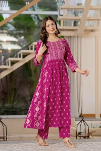 Elegante Conjunto de Kurta de Algodón con Estampado Ikat Amarillo Mostaza para Mujer, con Pantalones, Ropa Casual Étnica Tradicional de Estilo Indio - Product Image 6