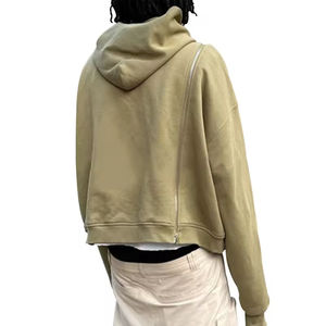 เสื้อฮู้ดซิปผู้ชายปี 2025 เนื้อผ้านุ่มสบาย ทรงครอป คุณภาพสูง สไตล์สตรีทแวร์ กันน้ำได้เต็มรูปแบบ รับสั่งพิมพ์ลายปัก สีพื้น - Product Image 4