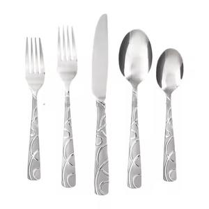 Ensemble de couverts en acier inoxydable moderne, fourchette, couteau, cuillère pour hôtel, restaurant, table à manger à domicile - Product Image 2