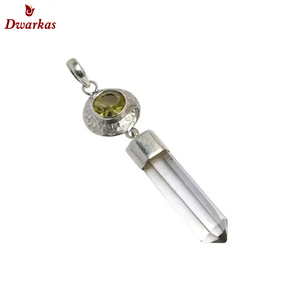 จี้ทรงดินสอสีโรสควอตซ์สีเงินสเตอร์ลิงทันสมัยพร้อมของขวัญดีไซน์ไม่เหมือนใคร - Product Image 3