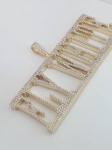 จี้เพชรโมอิสซาไนท์สีเงินแท้925ดีไซน์เป็นเอกลักษณ์ของผู้ชายจี้เพชรแบบสองโทนจี้ชุบทองที่สวยงาม - Product Image 2