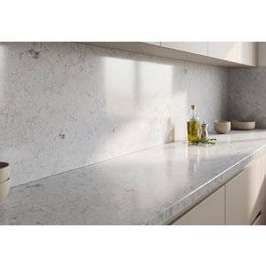 Losas de cuarzo pulido Luna Carrara de 2 cm y 3 cm, las más vendidas, para encimeras de cocina, para uso comercial en construcción a granel. - Product Image 1