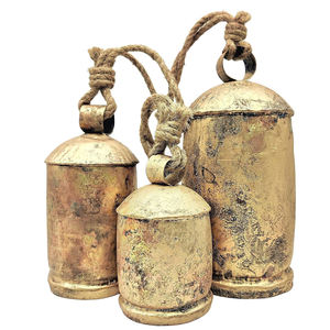 High Selling Iron Hand Painted Red <b>Cow</b> <b>Bell</b> Set of 10 Piece on Rope Decorative Gifts <b>Cow</b> <b>Bell</b> Indian Supplier for Sale - Product Image 5