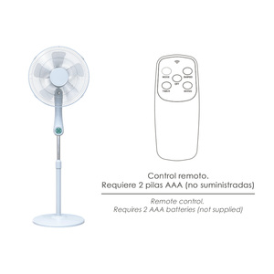 Ventilatore da pavimento silenzioso con telecomando. Diametro 43 cm. Altezza 140 cm. 55 watt. Funzione oscillante. - Product Image 4