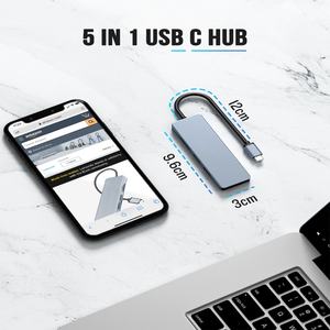 Фабрика <span class=keywords><strong>Shenzhen</strong></span> ODM OEM Usb порт концентратор 5 в 1 USB 3,0 Por концентратор алюминиевая док-станция совместимая Tf/sd карта для ноутбука - Product Image 4