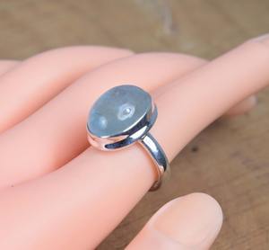 Sólido 925 plata esterlina Color verde aguamarina Natural piedra preciosa anillo hecho a mano joyería plata esterlina 925 anillo estampado joyería - Product Image 2