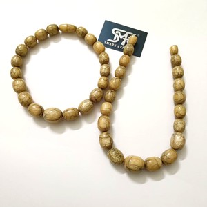 Cuentas de Resina Craquelada Beige Hechas a Mano, Cuentas Ovaladas Naturales para Manualidades, Hilo de Cuentas para Hacer Collares, Pulseras y Joyería, Modelo Angel Statement - Product Image 1