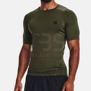 2024 Logo personnalisé imprimé hommes Gym Rash Guard respirant à manches courtes chemise pour MMA personnalisé couleur Compression vêtements - Product Image 3