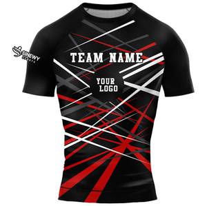 ชุดกีฬารัดรูปแขนสั้นสำหรับผู้ชายชุดใส่เล่นกีฬาแขนสั้นสำหรับผู้ชายขายส่งโลโก้ตามต้องการ - Product Image 1