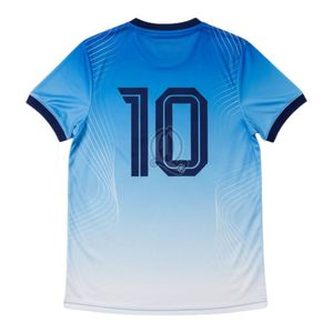 เสื้อฟุตบอลชายไล่ระดับสีฟ้าเสื้อฟุตบอลผ้าโพลีเอสเตอร์ระบายอากาศได้ดีเสื้อฝึกแบบแห้งเร็ว - Product Image 3